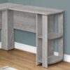 Computer Desk, Home Office, Corner, Storage Shelves, L Shape, Laptop, Contemporary & Modern - Gray - Image 2