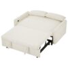 Pull Out Sofa Bed Convertible Couch 2 Seat Loveseat Sofa Modern Sleeper Sofa With 2 Throw Pillows And USB Ports For Living Room - Beige - Image 24