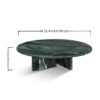 Diamond - Marble Coffee Table, Living Room Centerpiece, Genuine Stone - Green - Image 3
