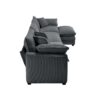 Corduroy 3 Seater L Shaped Sofa With Ottoman Comfortable And Stylish For Small Living Rooms - Gray - Image 15