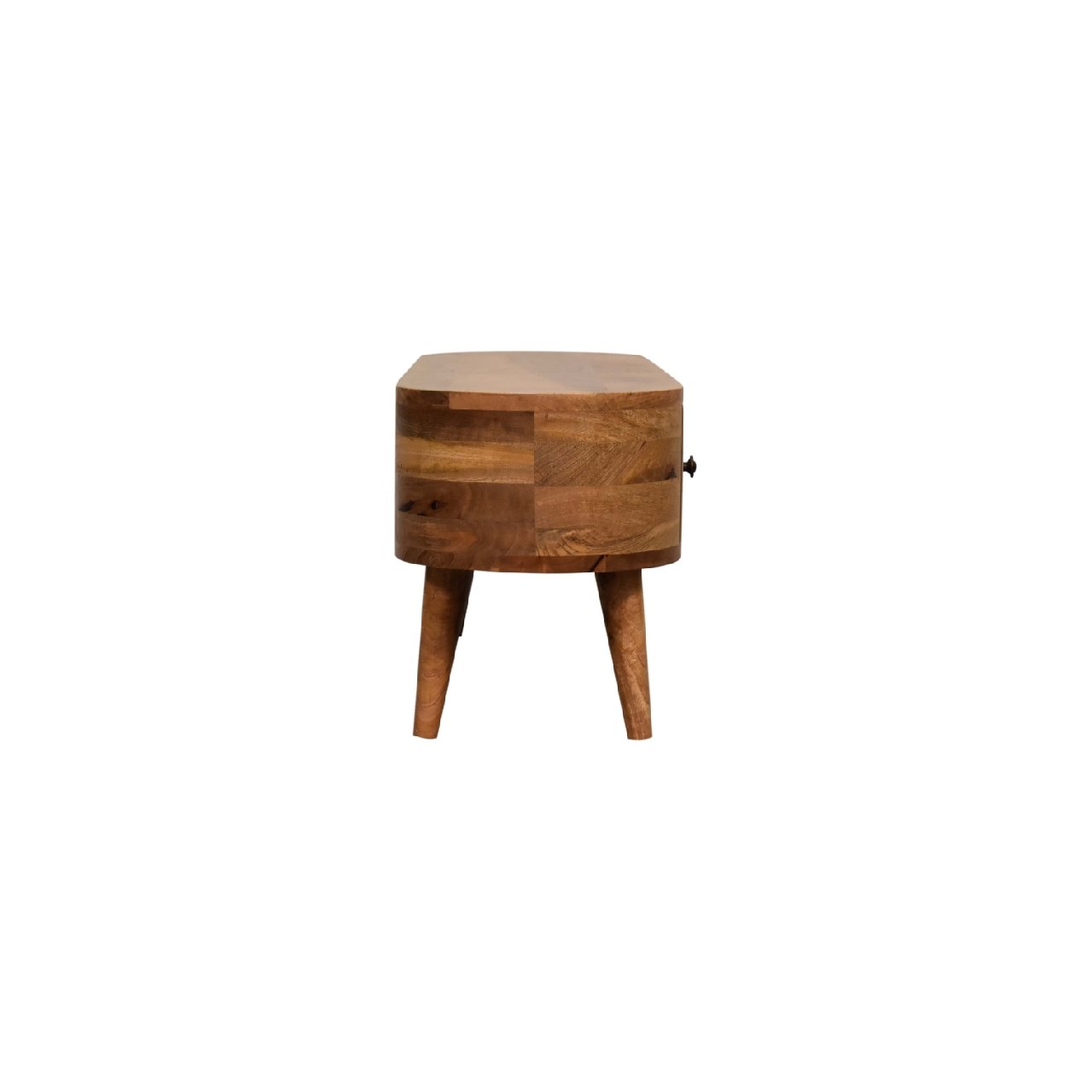 Mini Wooden Rounded Entertainment Unit - Oak - Image 3