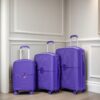 Expandable Hardshell Suitcase Double Spinner Wheels Pp Luggage Sets Lightweight Durable Suitcase & Tsa Lock, 3 Piece Set (20/24/28) - Purple - Image 2