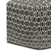 Kiana - Square Woven Outdoor / Indoor Pouf - Black / White - Image 2