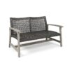Hampton - Outdoor Wood And Wicker Loveseat - Gray - Image 4