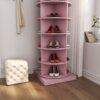360 Rotating Shoe Cabinet 6 Layers - Pink - Image 6