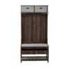 Hall Tree With 6 Hooks And Hinged Lid, Coat Hanger, Entryway Bench, Storage Bench, 3 In 1 Design, For Entrance, Hallway - Brown - Image 11