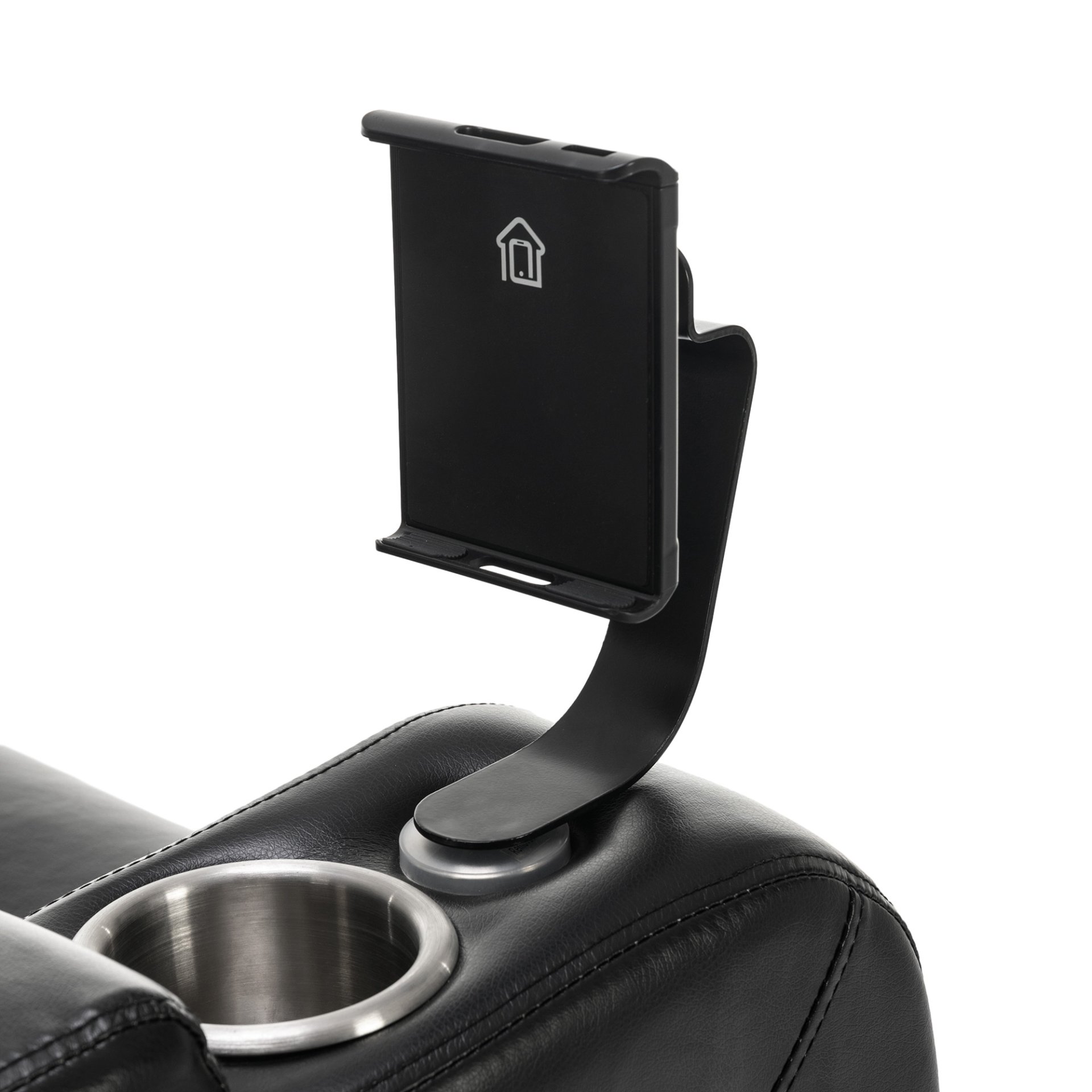 Home Theater Recliner With 270 Degree Swivel, Tray Table, Phone Holder, Cup Holder & USB Port - Black - Image 24