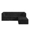 Modern Minimalist Corduroy L Shape Modular Sectional Sofa Sleeper Sofa For Living Room Bedroom - Black - Image 8