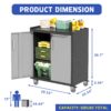 Heavy Duty Metal Garage Storage Cabinet With Wheels Sturdy Tool Organizer - Black - Image 3