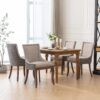 Ultra Side Dining Chair, Thickened Fabric Chairs With Neutrally Toned Solid Wood Legs, Bronze Nail Head, (Set of 2) - Beige / Patterned - Image 18