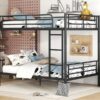 Full Over Full Metal Bunk Bed - Black - Image 10