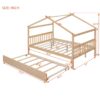 Full Size Classic House Bed With Twin Size Trundle - Natural - Image 10