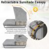 Outdoor Patio Daybed Rattan Daybed Outdoor Sunbed With Detachable Pillows For Patio, Backyard, Pool - Gray - Image 5