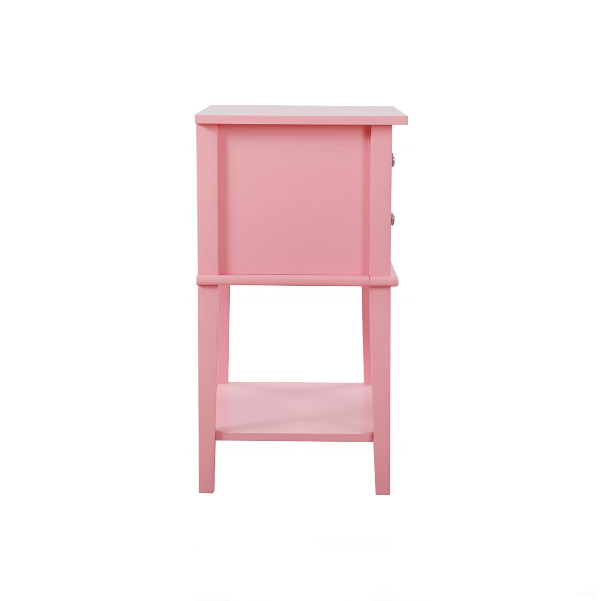 Vibrant Contemporary Nightstand - Pink - Image 4
