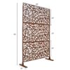 Outdoor & Indoor Privacy Screen Metal Privacy Screen, Freestanding Decorative Privacy Screen For Deck Balcony Patio - Rust Red - Image 3