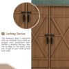 Outdoor Storage Shed With Lockable Door, Wooden Tool Storage Shed With Detachable Shelves & Pitch Roof - Yellow Brown - Image 5