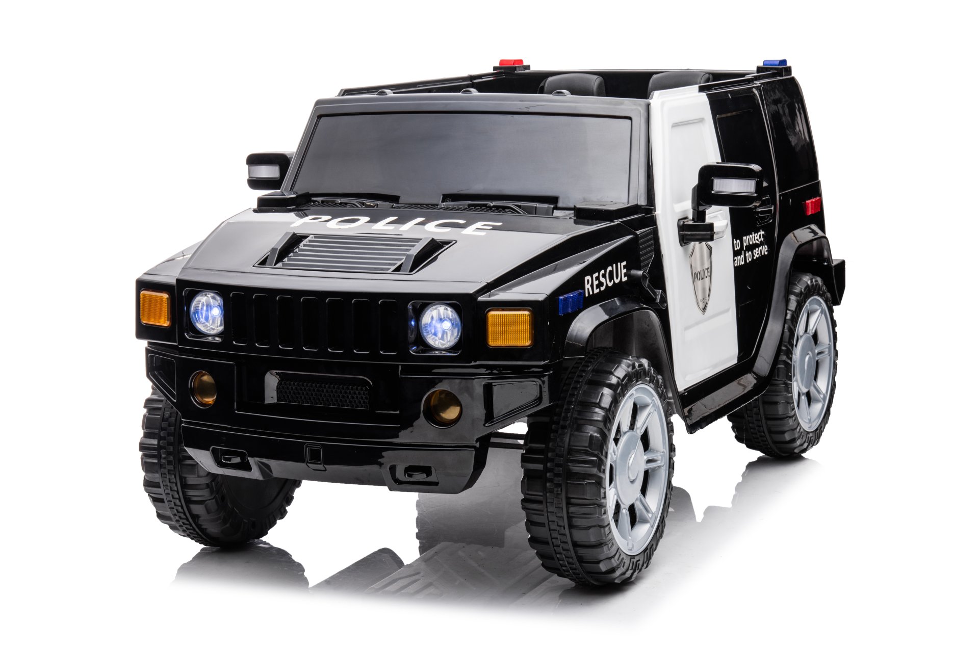 12V7A 30W*2 Four-Wheel Drive Leather Seat One Button Start, Forward And Backward, High And Low Speed, Music, Front Light, Power Display, Two Doors Can Open, 2.4G R / C, Seat Belt Four Wheel Absorber - Black - Image 5