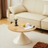 Round Coffee Table - Brown / White - Image 12