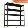 Tall Metal Shelves With 5 Removable Dividers Are High Capacity And Load Bearing For Garages, Kitchens And Offices - Black - Image 3
