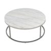 Zaidee - Mable Top Nickel Coffee Table - White - Image 2