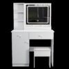 Fashion Vanity Desk With Mirror And Adjustable Lights, Makeup Table Set With 2 Drawers - White - Image 6