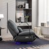 270 Swivel Glider Recliner Chair, Power Recliner Rocking Chair, USB Port Charge For Nursery Chair With Atmosphere Lamp For Living Room Bedroom Apartment - Dark Gray - Image 10