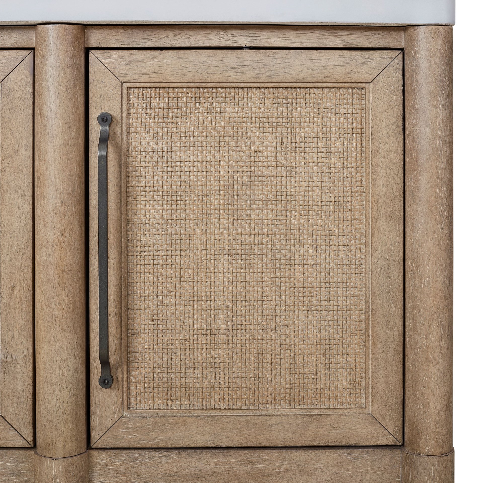 Cement Topped Server With Cane Insets - Sand - Image 5