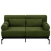 Modern Loveseat Sofa 2 Seater With USB Ports, Cylindrical Armrests - Green - Image 9