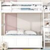 Full Over Full Bunk Bed With Desk - White - Image 17