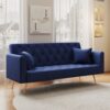 Convertible Double Folding Living Room Sofa Bed - Blue - Image 8