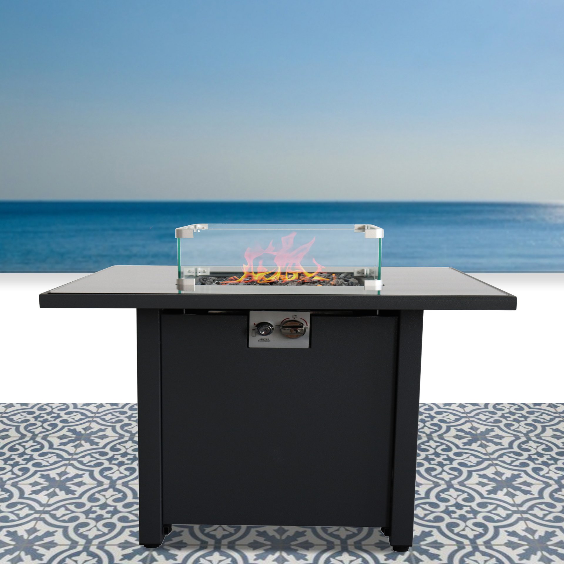 Outdoor Fire Pit For Outdoor Home Garden, Backyard Fireplace - Black - Image 2