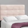 Twin Size Bed, Upholstered, Frame Only, Transitional - Pink - Image 5