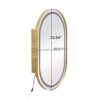 Oval Medicine Cabinet Mirror Bathroom Mirror With Storage Wall Mounted Medicine Mirror Cabinet With LED - Golden - Image 3