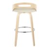 Cassis - Contemporary Fixed Height Barstool With Swivel With Round Footrest (Set of 2) - Natural / Cream - Image 5