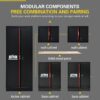 Steel Filing Cabinet With Compartments For Office Use, Storage, File Storage, Archives, And High And Low Cabinets - Black / Red - Image 7
