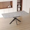 Extendable Dining Table Set With Curved Backrest Upholstered Chairs - Gray / White - Image 9