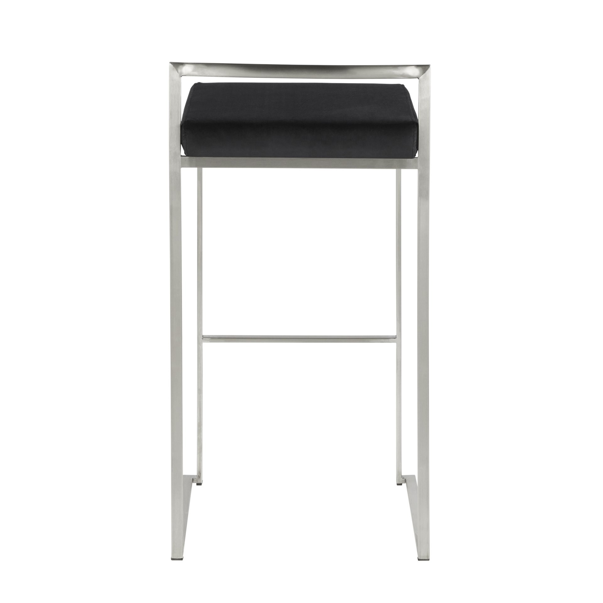 Fuji - Contemporary Stackable Barstool (Set of 3) - Black - Image 5