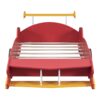 Twin Size Race Car-Shaped Platform Bed With Wheels - Red - Image 5