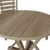 Modern Farmhouse Round Dining Table Solid Wood Rubberwood Antique Finishing Rustic Look Distressed Look Wire Brushed For 4 Seaters - Grayish Brown - Image 9