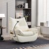 270 Swivel Glider Recliner Chair, Power Recliner Rocking Chair, USB Port Charge For Nursery Chair With Atmosphere Lamp For Living Room Bedroom Apartment - White - Image 6