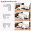 U - Shaped Sectional Sofa Modular Sofa Couch With A Movable Ottoman, A Coffee Table With Hidden Charging Devices For Living Room - White - Image 5