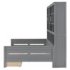 Full Size Daybed With Glass Door Storage Cabinets, Built In LED Lighting And Shelves - Gray - Image 12