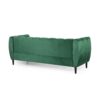 Miranda - Velvet 3 Seater Sofa With Channel Stitching - Emerald - Image 4