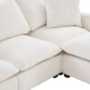 Modern U-Shape Modular Sofa, 6 Seat Chenille Sectional Couch Set With 2 Pillows Included, Freely Combinable Indoor Funiture - White - Image 14