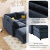 Versatile 6 Piece Modular Sofa Bed With Storage, Stylish Faux Double Layer Cushions, Comfortable & Durable Design, Perfect For Any Living Space - Dark Blue - Image 8