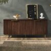 Modern Fluted Door Minimalist Storage Sideboard - Dark Walnut / Gold - Image 5
