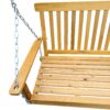 Front Porch Swing With Armrests For Outdoor Patio, Garden Yard, Backyard Or Sunroom - Teak - Image 7