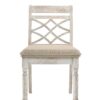 Havanna - 5 Piece Wide Contemporary Round Dining Table With Off White Fabric Chairs (Set of 5) - Vintage Walnut - Image 6