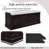 Storage Bench With 4 Doors And Adjustable Shelves, Shoe Bench With Removable Cushion For Living Room, Entryway - Espresso - Image 6