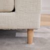 Modern Upholstered End Of Bed Bench With Armrests, Chenille Chaise Lounge Couch With Bolster Pillows, Rubberwood Legs - Beige - Image 9